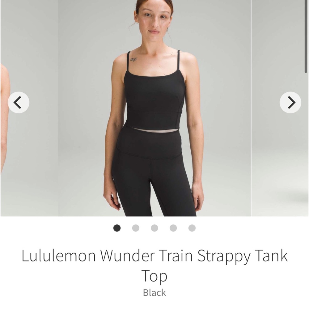 Lululemon Wunder Train strappy tank top Black Sz 4